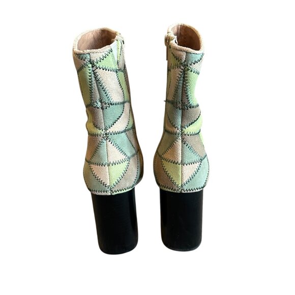 Jeffrey Campbell Verus Patchwork Bootie Heels Boots Green Size 9.5 Women's - Picture 5 of 15